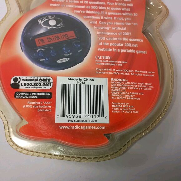 Radica 20Q 20 Questions Version Electronic Game Red Factory Sealed 2003 - Picture 15 of 16